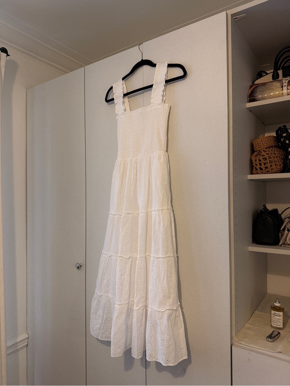 100% Organic Cotton Eyelet Smocked Midi Dress - Picture 6 of 6